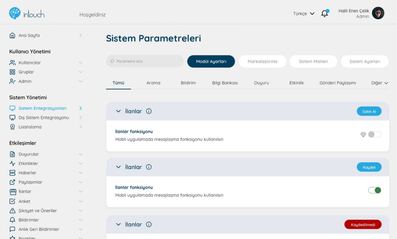 intouch system management dashboard